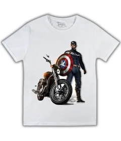 Прикольные футболки: Капитан Америка с мотоциклом